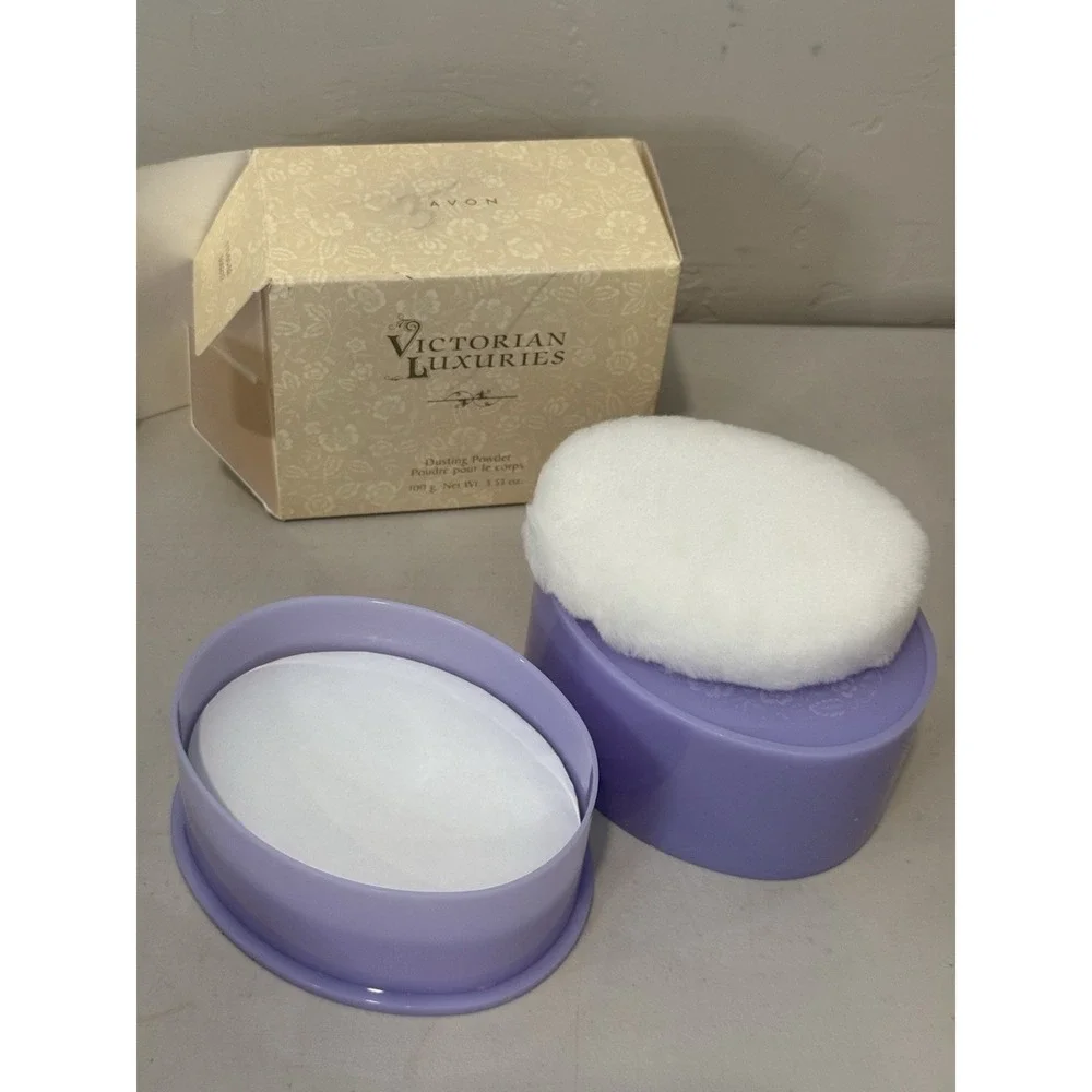 Vintage Perfumed Body Powder‎ With Puff, Avon Victorian Luxuries 3.53oz 2000